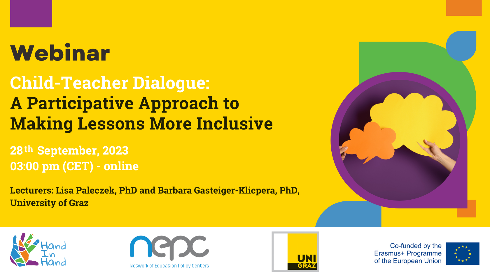 Webinar HAND ET Child-Teacher Dialogue A Participative Approach to Making Lessons More Inclusive